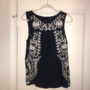 Lucky brand blue embroidered tank